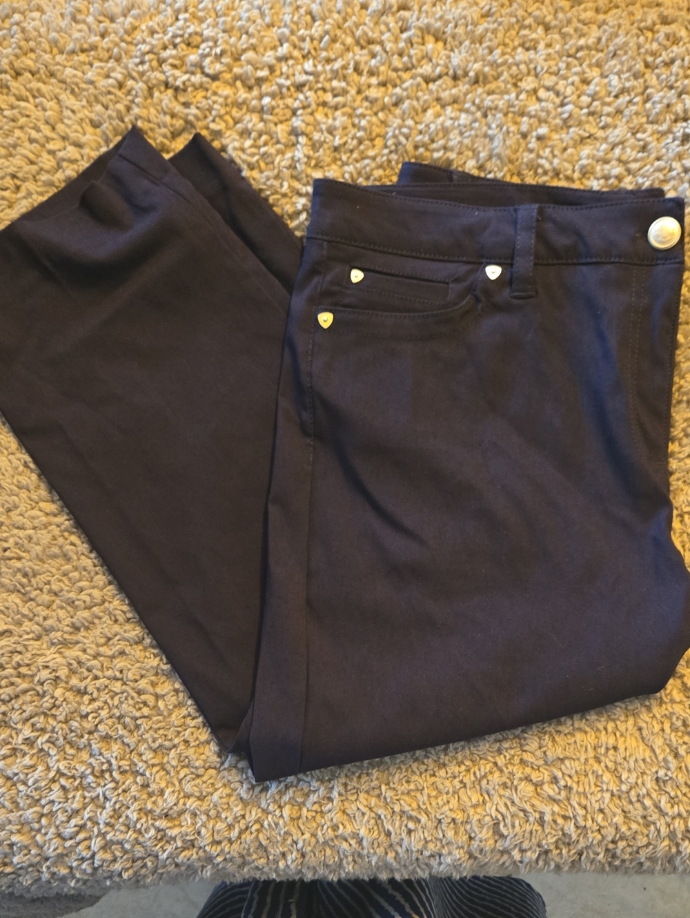 Classic High-Rise Women's Jeans Capri in Dark Navy-Size 12
